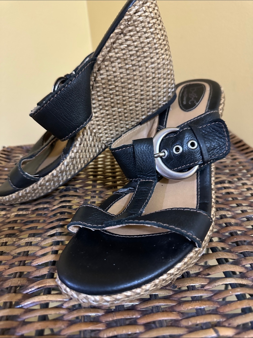 Sandals Slides Heels Espadrille Wedge Double Strap Women - Picture 5 of 17